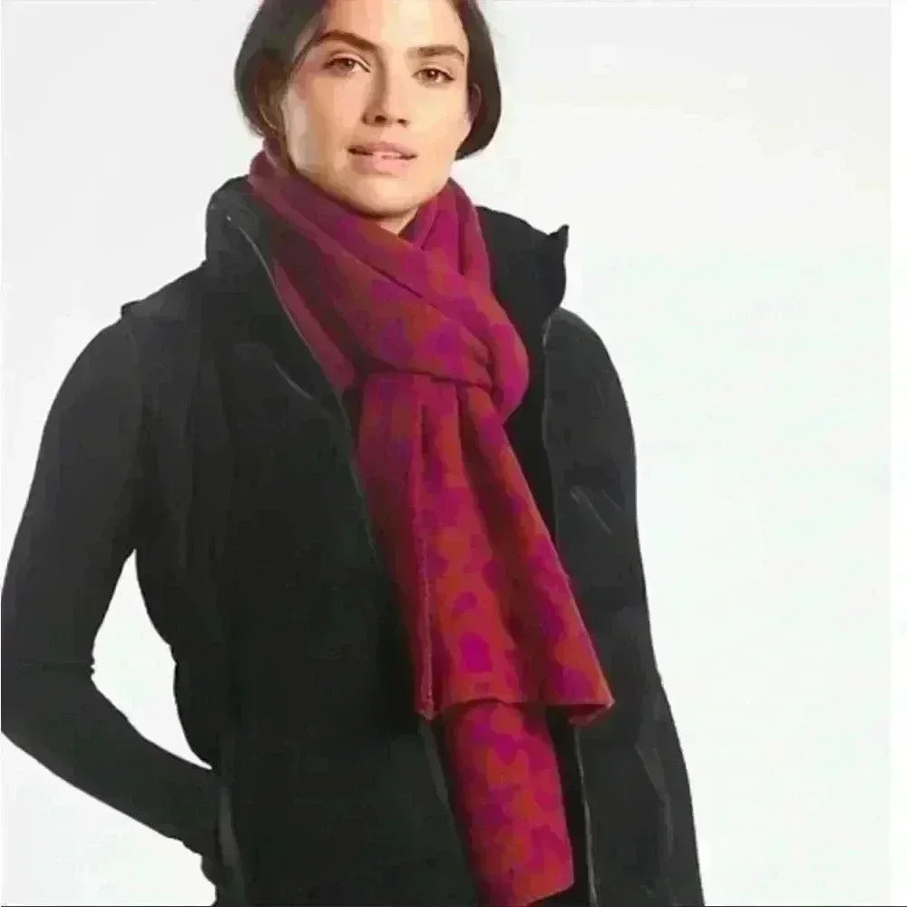 Athleta Morro Cozy Leopard Scarf in Dried Cinnamon - NWT